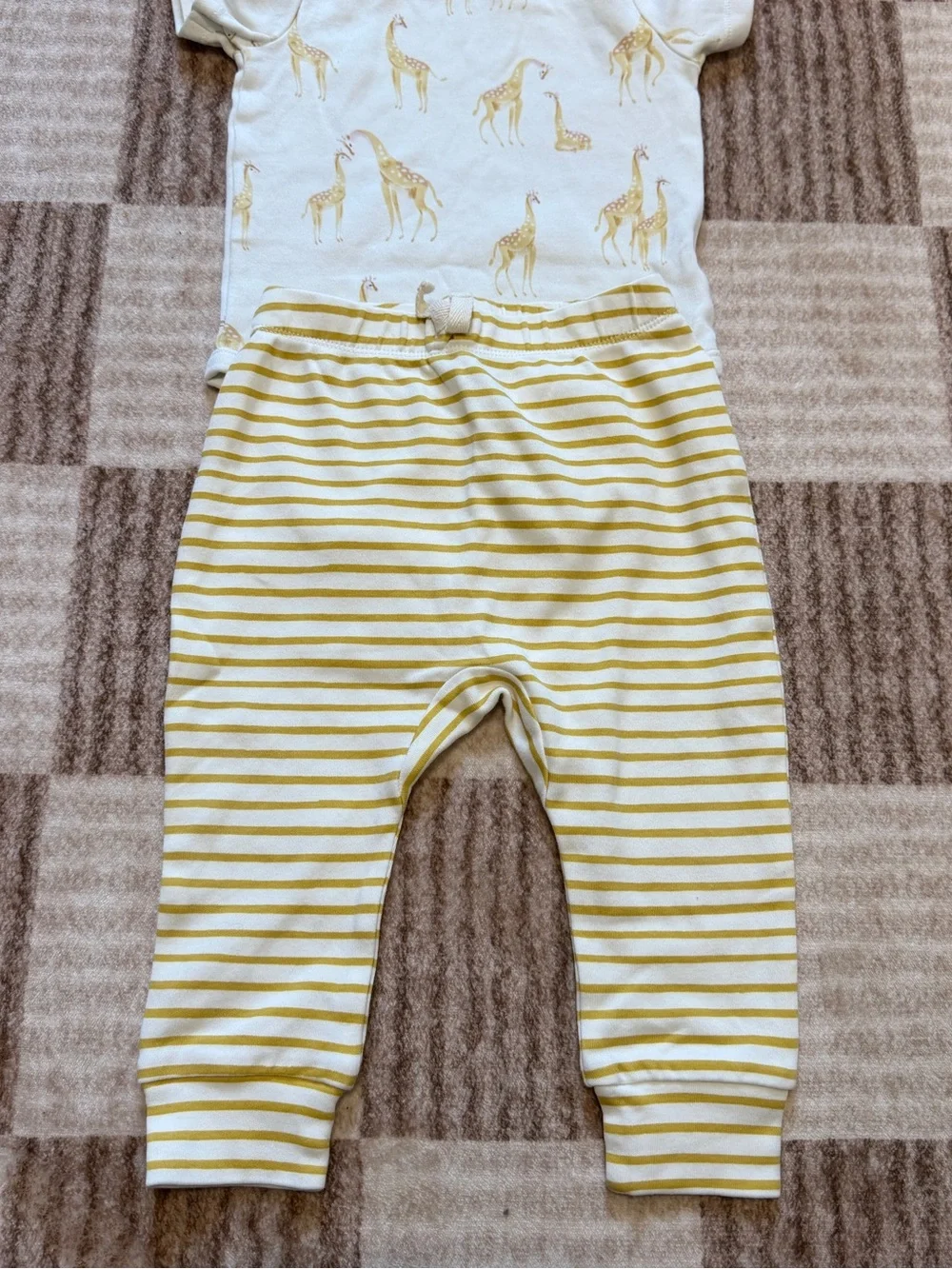 Pehr 12-18 Months Outfit Giraffe Striped Pants Animal Print Boy’s Cotton Set